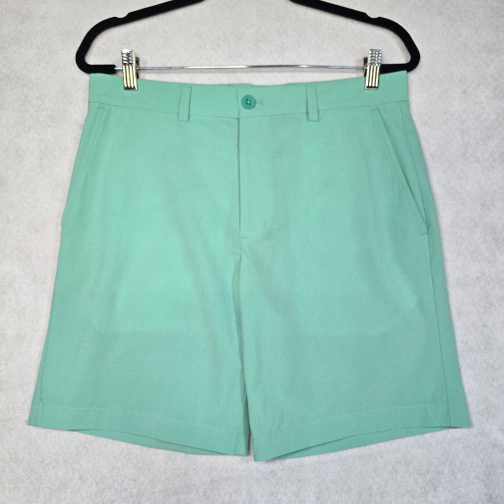 Vineyard Vines Mens On-The-Go Performance Shorts Seafoam Green Whale Logo